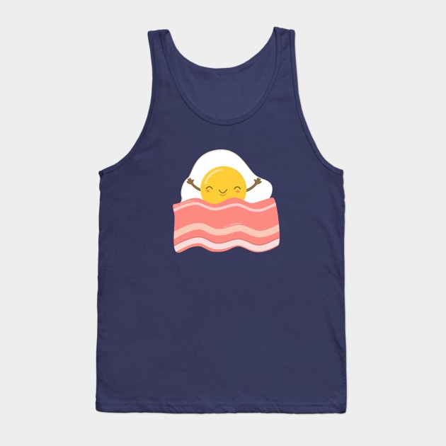 Kawaii Eggs and Bacon Tank Top by happinessinatee